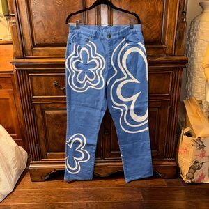 Vintage Ralph Lauren Blue Flower Power Denim Women's Jeans